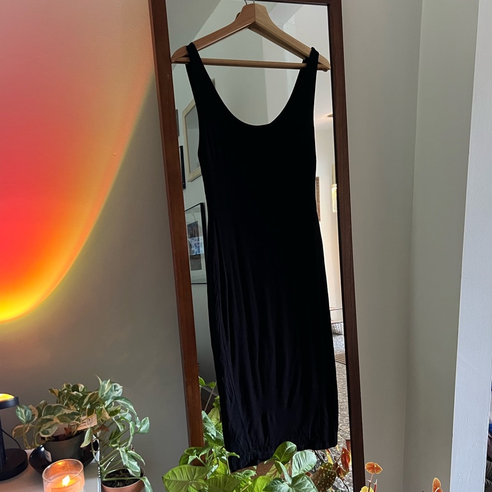 Popular Basics Black Sleeveless Dress with Scoop Neck